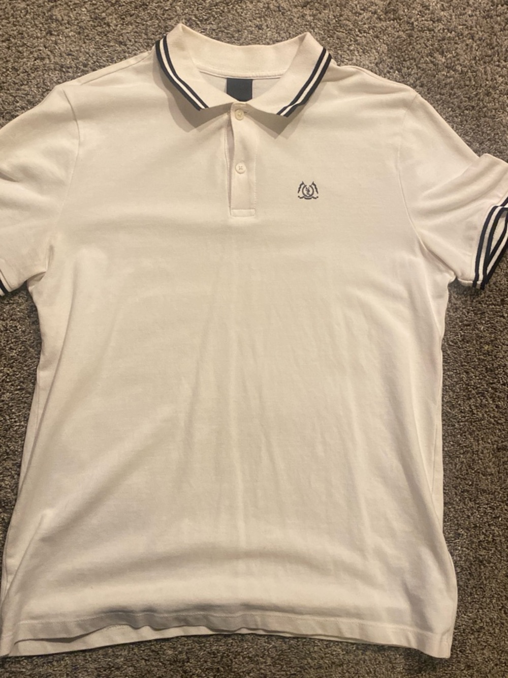 H&M White Polo with Navy Trim